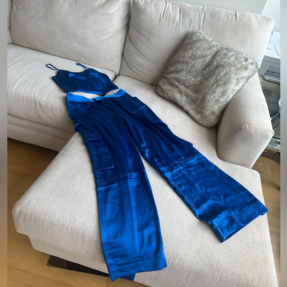 Electric Blue cargo pant set